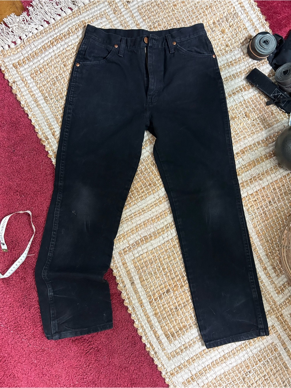 Wrangler Black Straight-Leg Jeans - Picture 1 of 8
